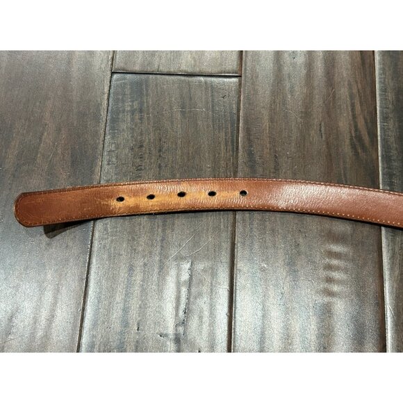 Leather Man Ltd Solid Brass Buckle Brown Leather Belt Size 42 Handcrafted USA - Picture 4 of 8